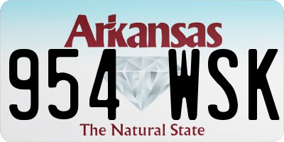AR license plate 954WSK