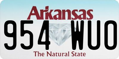 AR license plate 954WUO