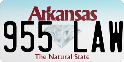 AR license plate 955LAW