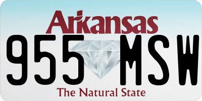 AR license plate 955MSW