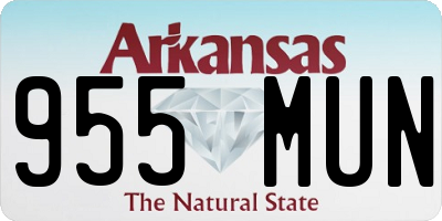 AR license plate 955MUN