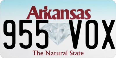 AR license plate 955VOX