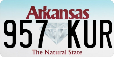 AR license plate 957KUR