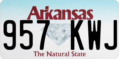 AR license plate 957KWJ