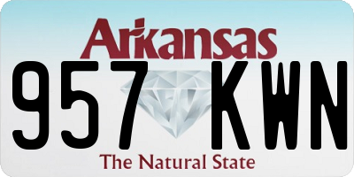 AR license plate 957KWN