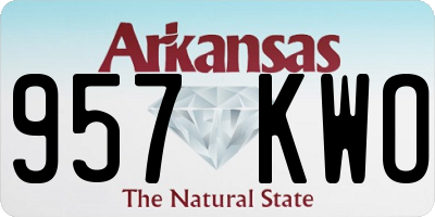 AR license plate 957KWO