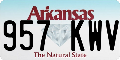 AR license plate 957KWV