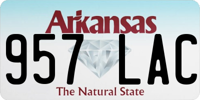 AR license plate 957LAC