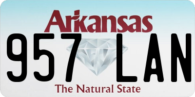 AR license plate 957LAN