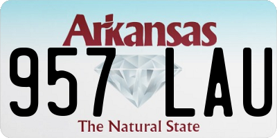 AR license plate 957LAU