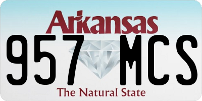 AR license plate 957MCS