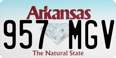 AR license plate 957MGV
