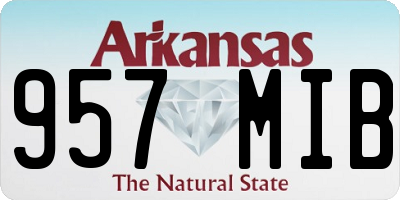 AR license plate 957MIB