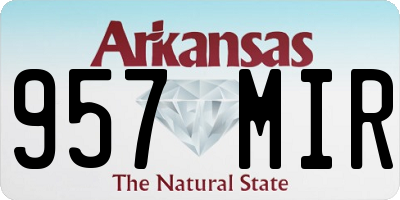 AR license plate 957MIR