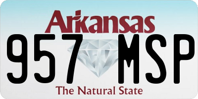 AR license plate 957MSP