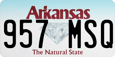 AR license plate 957MSQ