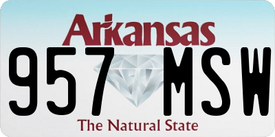 AR license plate 957MSW