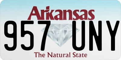 AR license plate 957UNY