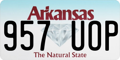 AR license plate 957UOP