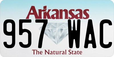 AR license plate 957WAC
