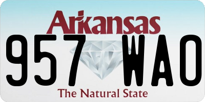 AR license plate 957WAO