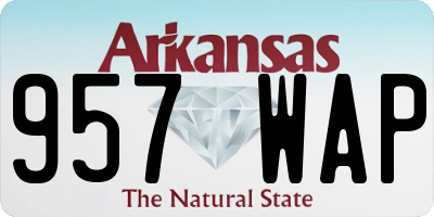 AR license plate 957WAP