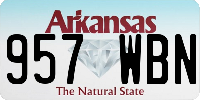 AR license plate 957WBN