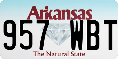 AR license plate 957WBT