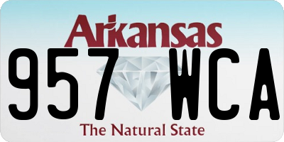 AR license plate 957WCA