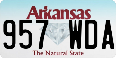 AR license plate 957WDA