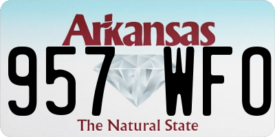 AR license plate 957WFO