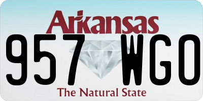 AR license plate 957WGO
