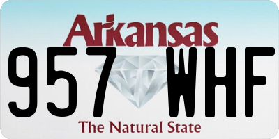 AR license plate 957WHF