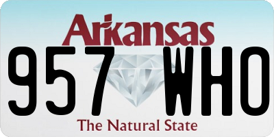 AR license plate 957WHO