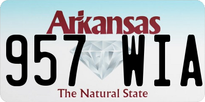 AR license plate 957WIA