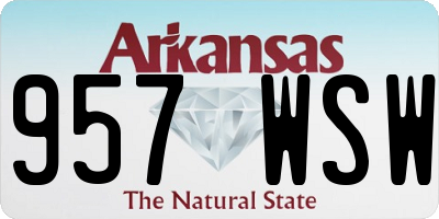 AR license plate 957WSW