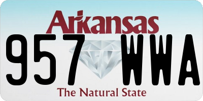 AR license plate 957WWA