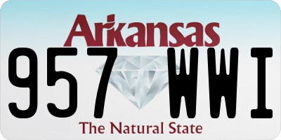 AR license plate 957WWI