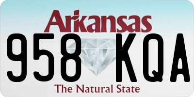 AR license plate 958KQA