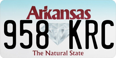 AR license plate 958KRC