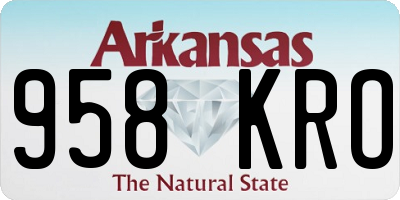 AR license plate 958KRO