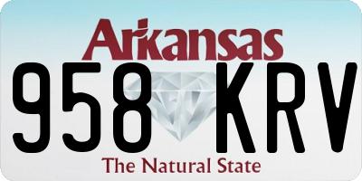AR license plate 958KRV