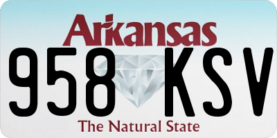 AR license plate 958KSV