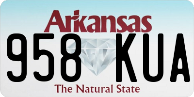 AR license plate 958KUA