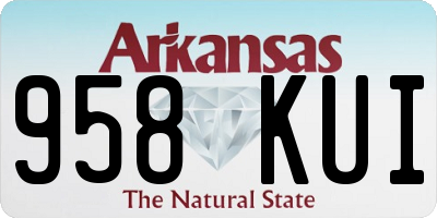 AR license plate 958KUI