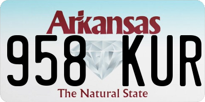 AR license plate 958KUR