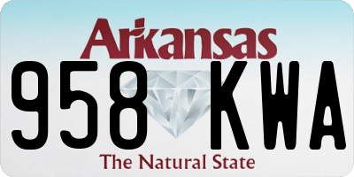 AR license plate 958KWA