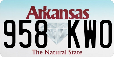 AR license plate 958KWO