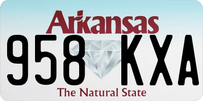 AR license plate 958KXA
