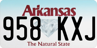 AR license plate 958KXJ